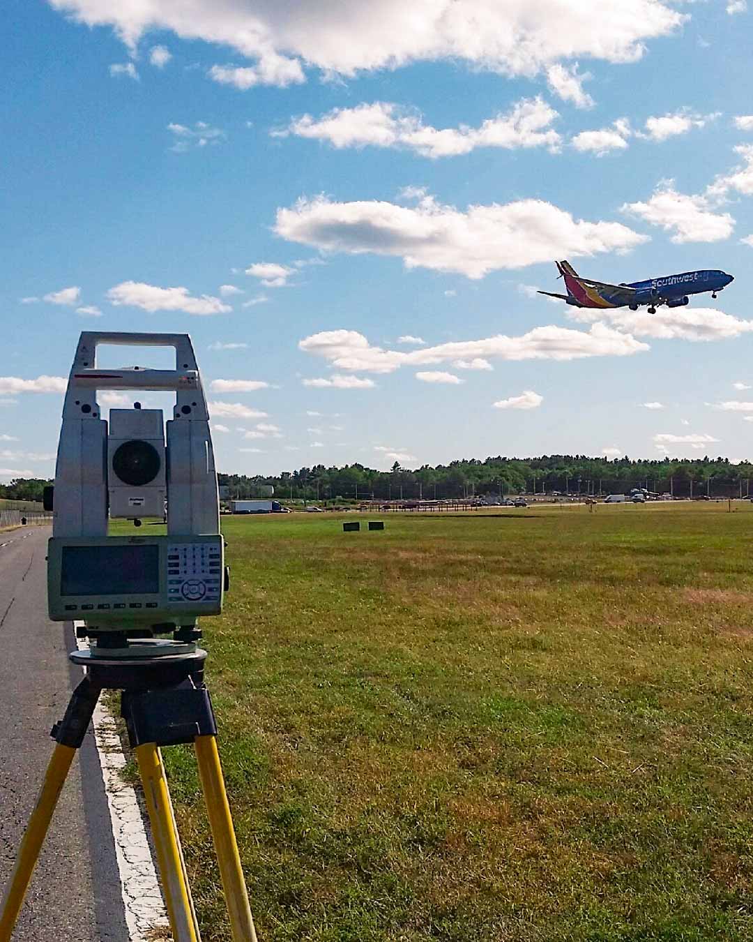 Land surveying at an airfield | Promised Land Survey LLC